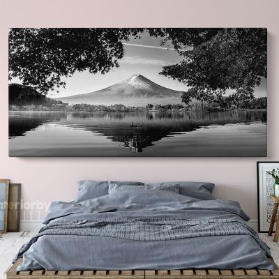Panoramic Black and White Photography Printed Canvas Wall Artwork
