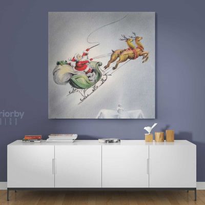 Merry Christmas Greeting Gifts Print Painting Framed Canvas