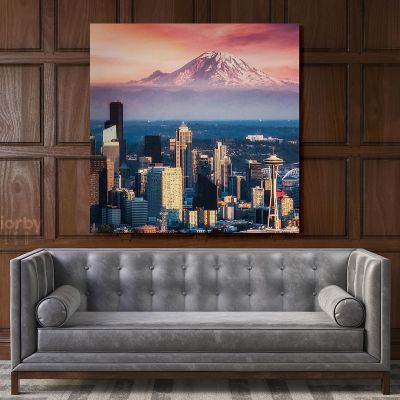 Beautiful Picture Seattle Skyline Canvas Wall Art