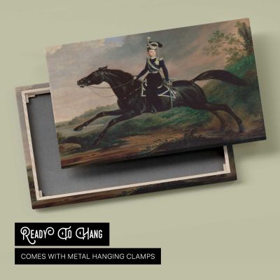 Equestrian Portrait of Grand Prince Alexander Nikolayevich by Franz Kruger Canvas Wall Art Print