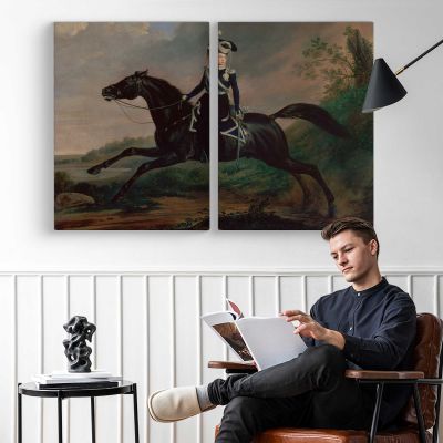 Equestrian Portrait of Grand Prince Alexander Nikolayevich by Franz Kruger Canvas Wall Art Print