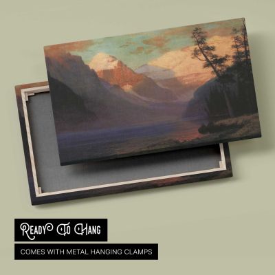 Evening Glow Lake Louise by Albert Bierstadt Canvas Wall Art Print