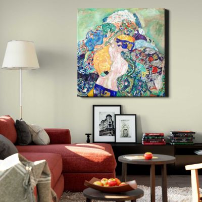 Gustav Klimt Baby (Cradle) (ca. 1917–1918) Square Canvas Wall Art