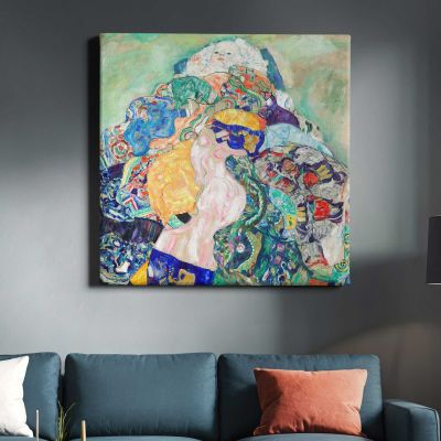 Gustav Klimt Baby (Cradle) (ca. 1917–1918) Square Canvas Wall Art