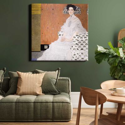 Gustav Klimt Bildnis Fritza Riedler (1906) Square Canvas Wall Art