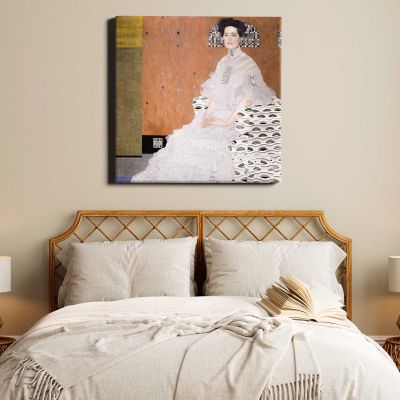 Gustav Klimt Bildnis Fritza Riedler (1906) Square Canvas Wall Art