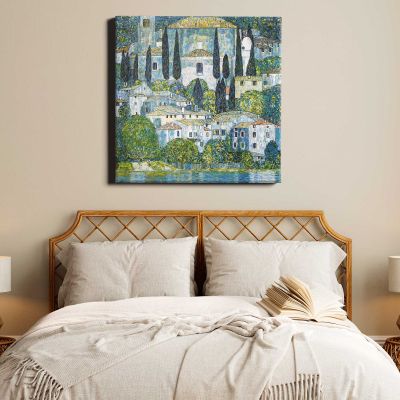 Gustav Klimt Kirche in Cassone (1913) Square Canvas Wall Art
