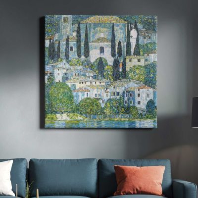 Gustav Klimt Kirche in Cassone (1913) Square Canvas Wall Art