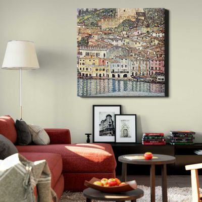 Gustav Klimt Malcesine am Gardasee (1913) Square Canvas Wall Art
