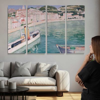 Harbour at Menton by Albert Marquet Canvas Wall Art Print
