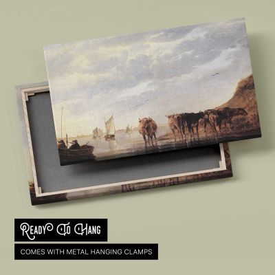 Herdsmen with Cattle by Aelbert Cuyp Canvas Wall Art Print