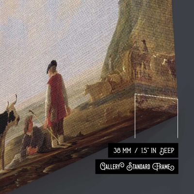 Herdsmen with Cows by Aelbert Cuyp Canvas Wall Art Print