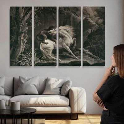 Horse Attacked by Benjamin Green Canvas Wall Art Print