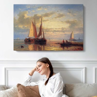 In A Calm by Abraham Hulk Snr Canvas Wall Art Print