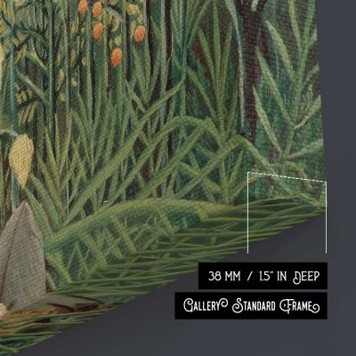 In a Tropical Forest. Struggle Between Tiger and Bull by Henri Rousseau Canvas Wall Art Print