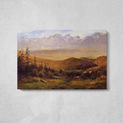 In the Foothills of the Mountains by Albert Bierstadt Canvas Wall Art Print