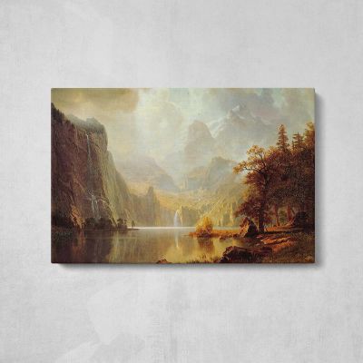 In the Mountains by Albert Bierstadt Canvas Wall Art Print
