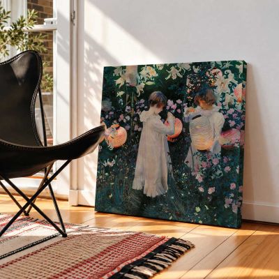 John Singer Sargent - Carnation, Lily, Lily, Rose, Tate Britain Square Canvas Wall Art