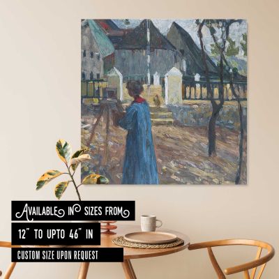 Kallmünz – Gabriele Münter beim Malen II (1903) by Wassily Kandinsky Square Canvas Wall Art