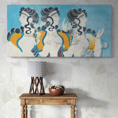 Ladies in Blue Fresco Reproduction by Emile Gillieron Panoramic Wall Art