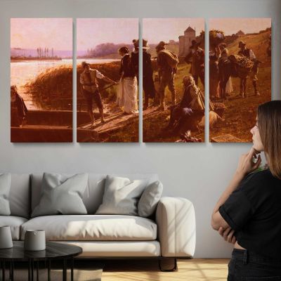 Le Bac - The Ferry by Adrien Moreau Panoramic Wall Art