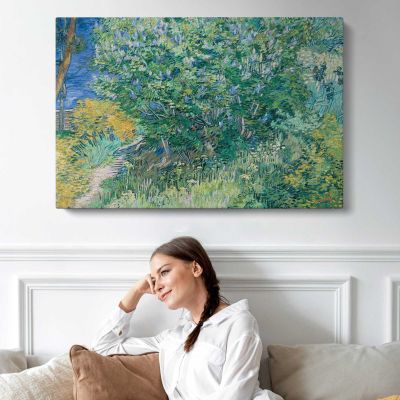 Lilac Bush by Vincent Van Gogh Canvas Wall Art Print