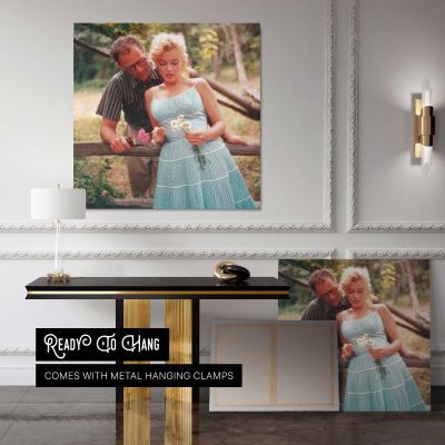 Marilyn Monroe - Sam Shaw Photoshoot 1957 Square Canvas Wall Art