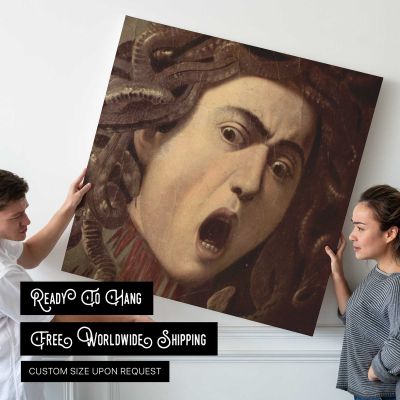 Medusa by Caravaggio Square Canvas Wall Art