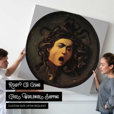 Medusa Shield by Caravaggio Square Canvas Wall Art