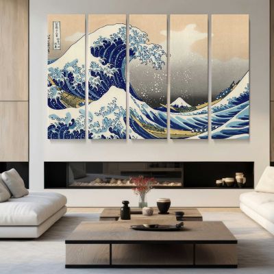 Modern Recut Copy of the Great Wave Off Kanagawa Canvas Wall Art Print