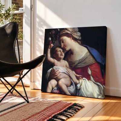 Mother and Children Square Canvas Wall Art