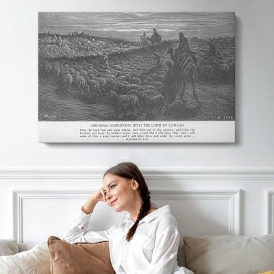 Ot-011 Abraham Goes to the Land of Canaan Canvas Wall Art Print