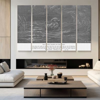 Ot-030 the Child Moses on the Nile Canvas Wall Art Print