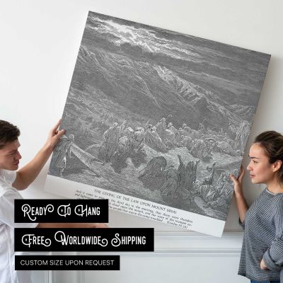 OT-039 The Giving of the Law on Mount Sinai Square Canvas Wall Art