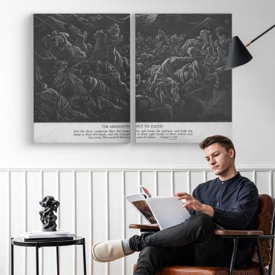 Ot-057 the Midianites Are Routed Canvas Wall Art Print