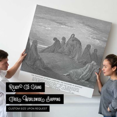 OT-061 Israelite Women Mourn with Jephthah's Daughter Square Canvas Wall Art