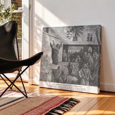 OT-111 Micah Exhorts the Israelites to Repent Square Canvas Wall Art