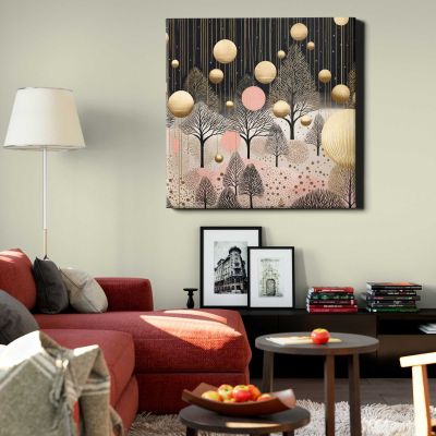 Owl in dusk time land landscape outdoors Square Canvas Wall Art