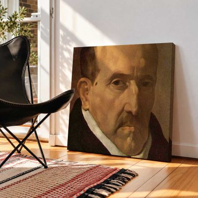 Portrait Detail by Diego Velázquez Square Canvas Wall Art