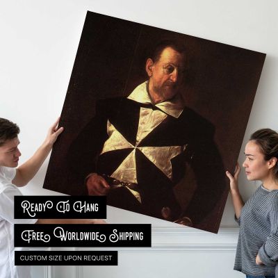 Portrait of Antonio Martelli by Caravaggio Square Canvas Wall Art