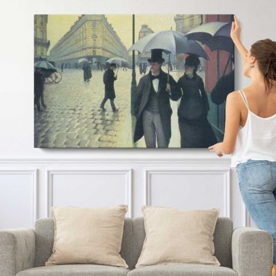 Rainy Paris Street Canvas Wall Art Print