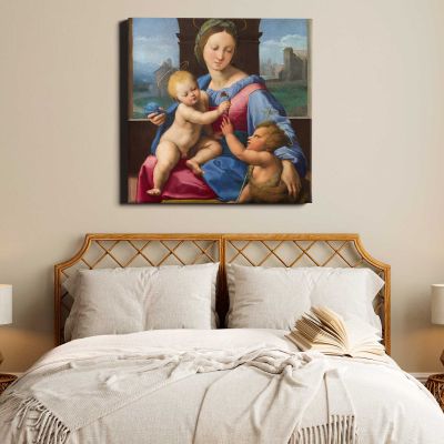 RAPHAEL'S The Garvagh Madonna (1509–1510) Square Canvas Wall Art