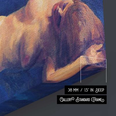 Reclining Nude on Blue Drapery by John Sloan Canvas Wall Art Print