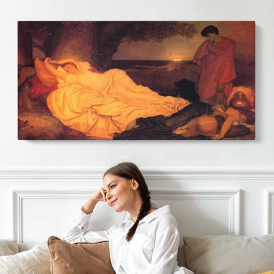 Reclining Woman in a Golden Interior by Frederic Leighton Wall Art