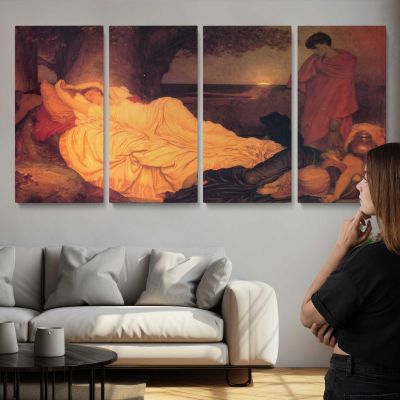 Reclining Woman in a Golden Interior by Frederic Leighton Wall Art