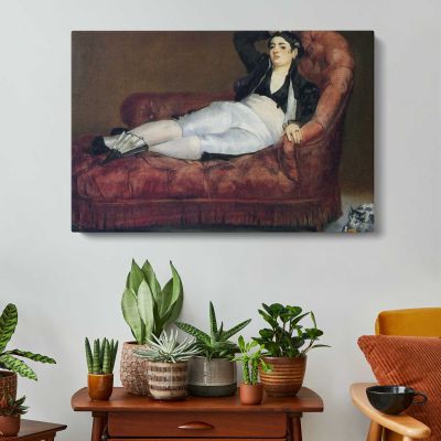 Reclining Woman on a Sofa by Edouard Manet Canvas Wall Art Print