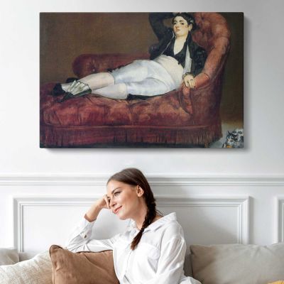 Reclining Woman on a Sofa by Edouard Manet Canvas Wall Art Print