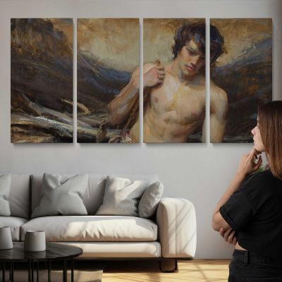 Reclining Woman with Flowing Fabric by Daniel Gerhartz Wall Art