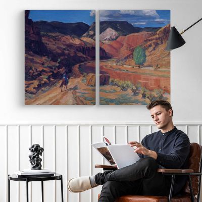 Red Canyon Landscape by John Sloan Canvas Wall Art Print
