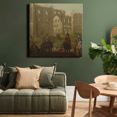 Rievaulx Abbey Square Canvas Wall Art